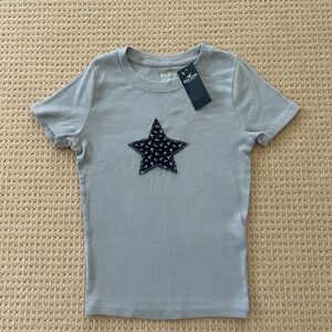 Hollister Short Sleeve Star Patch Motif Top